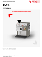 Operating manual Cutting Mill P-29
