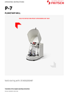 Operating manual Planetary Micro Mill PULVERISETTE 7 classic line