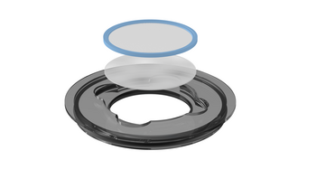 Special lid made of plastic PC for cryogenic comminution with single-use sieve insert for grinding vessel made of stainless steel 316L